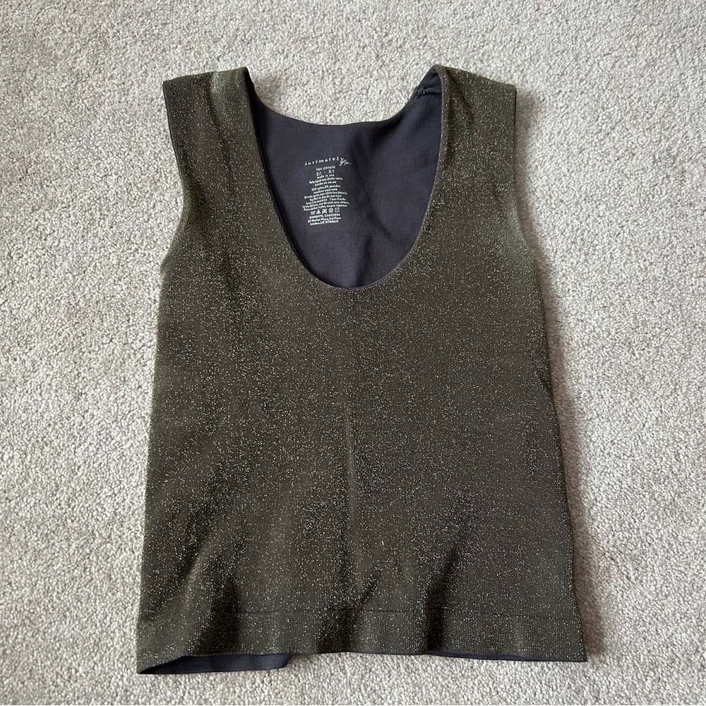 Intimately Free People Green and Gold Shimmer Tank